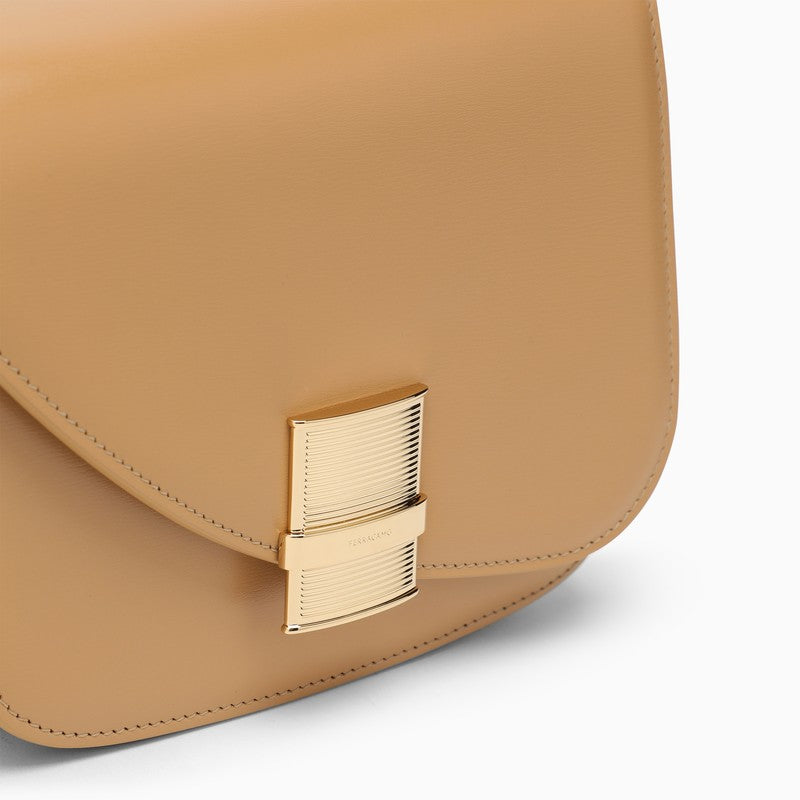 Ferragamo Fiamma S Camel-Coloured Shoulder Bag Women