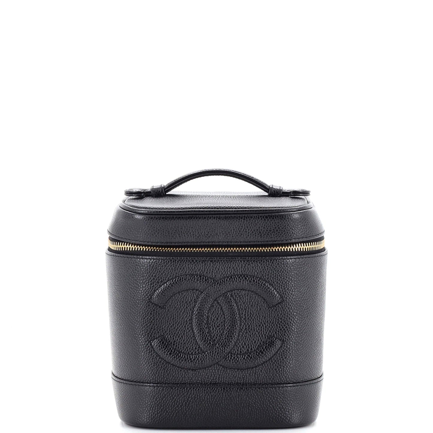 CHANEL Vintage Timeless Cosmetic Case Caviar Tall