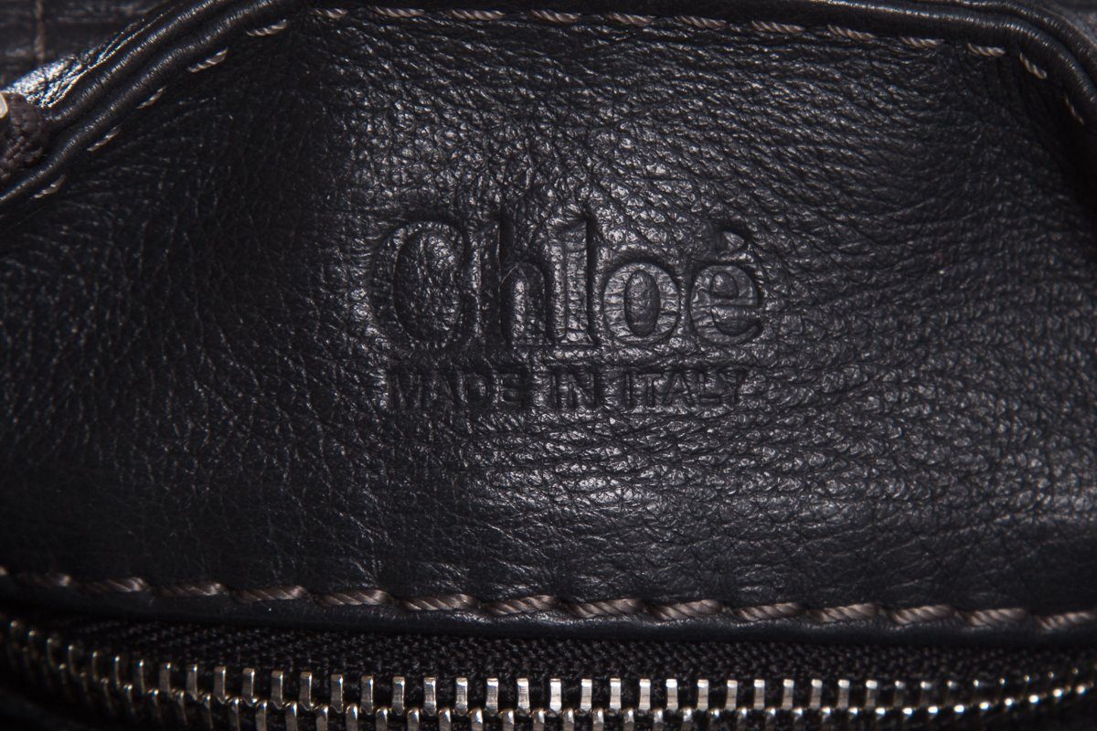 Chloé Midnight Navy Leather Pad-Lock Large Shoulder Bag