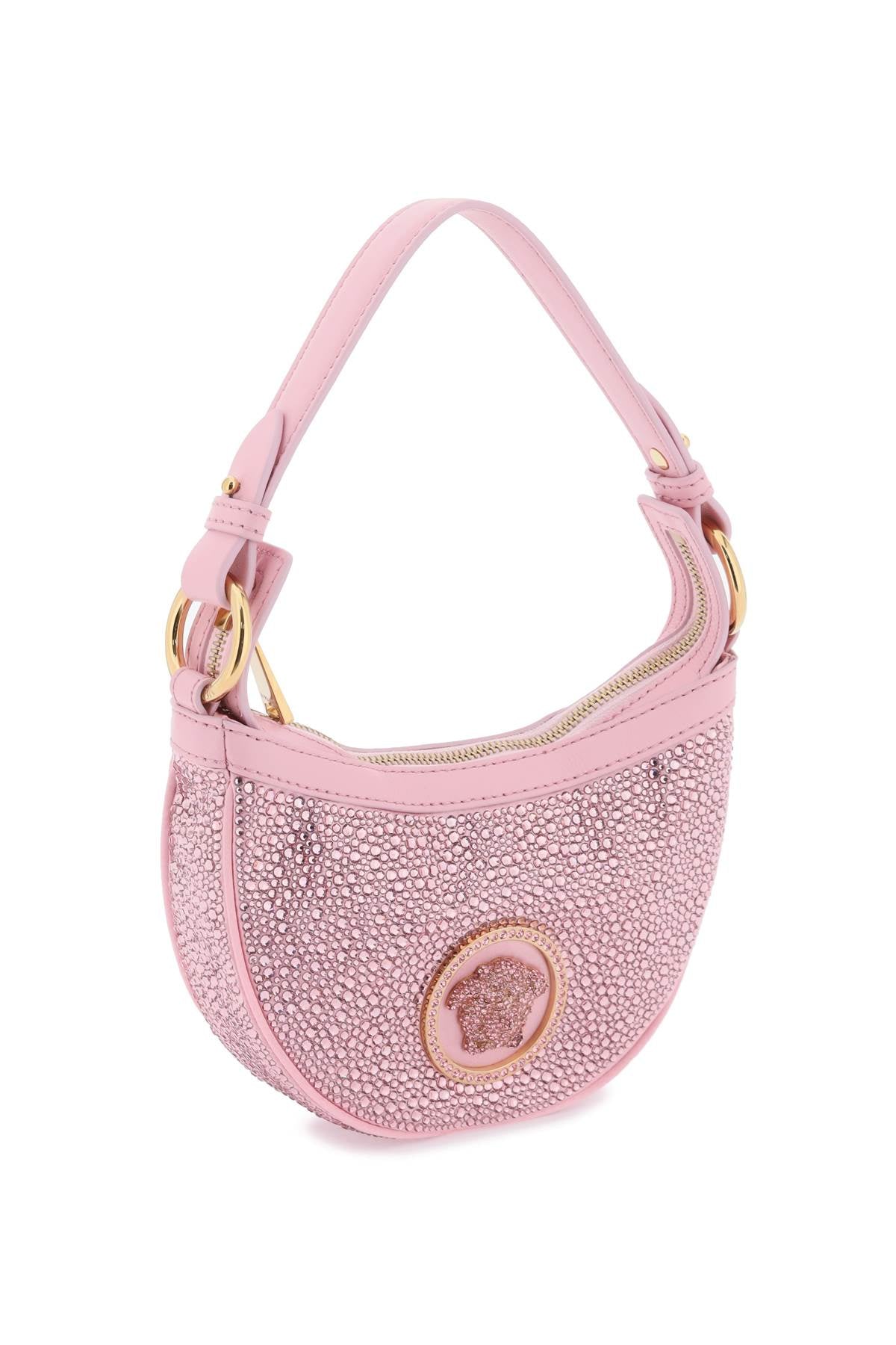 Versace Repeat Mini Hobo Bag With Crystals Women