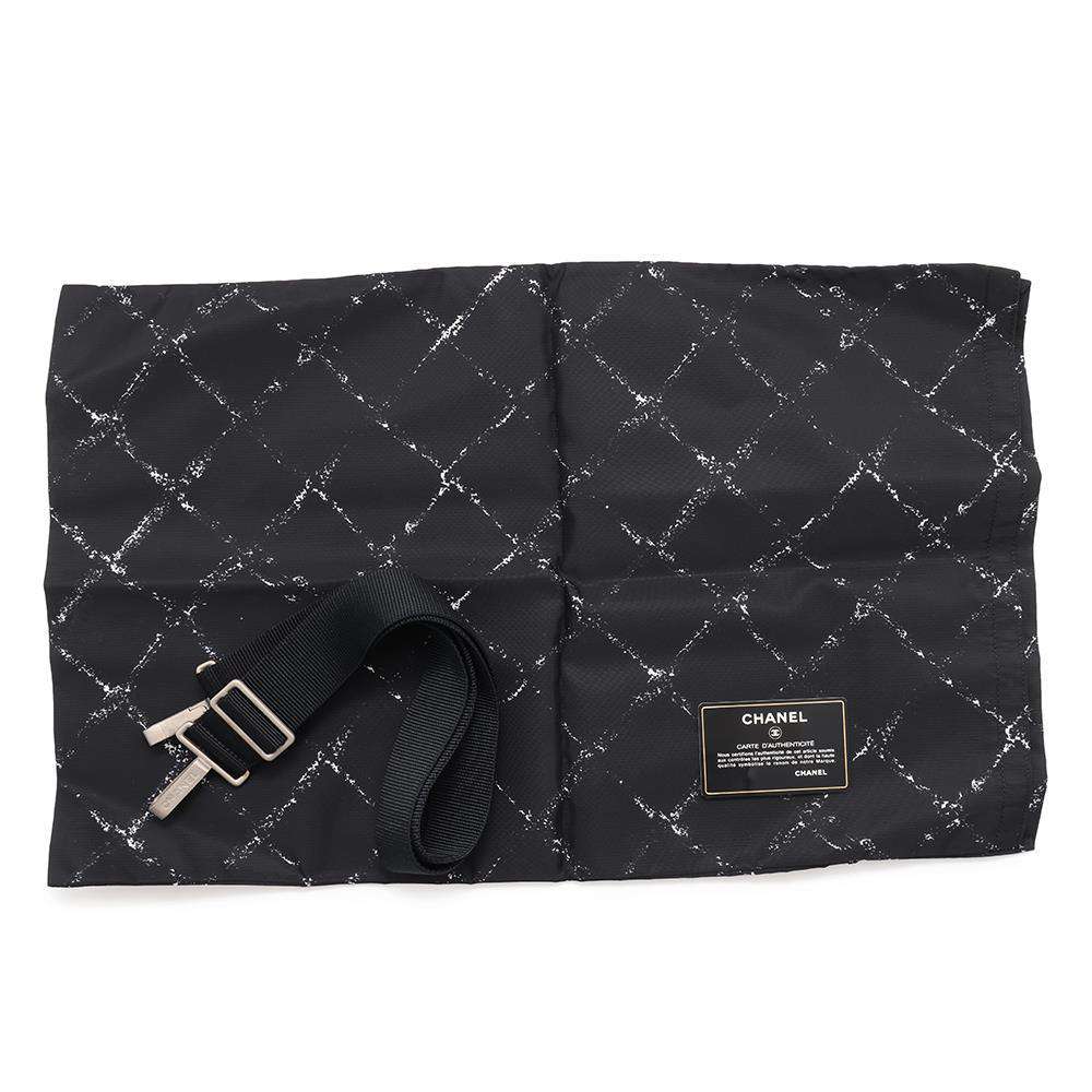 CHANEL Old Travel Line 2WAY Travel Bag Black Nylon