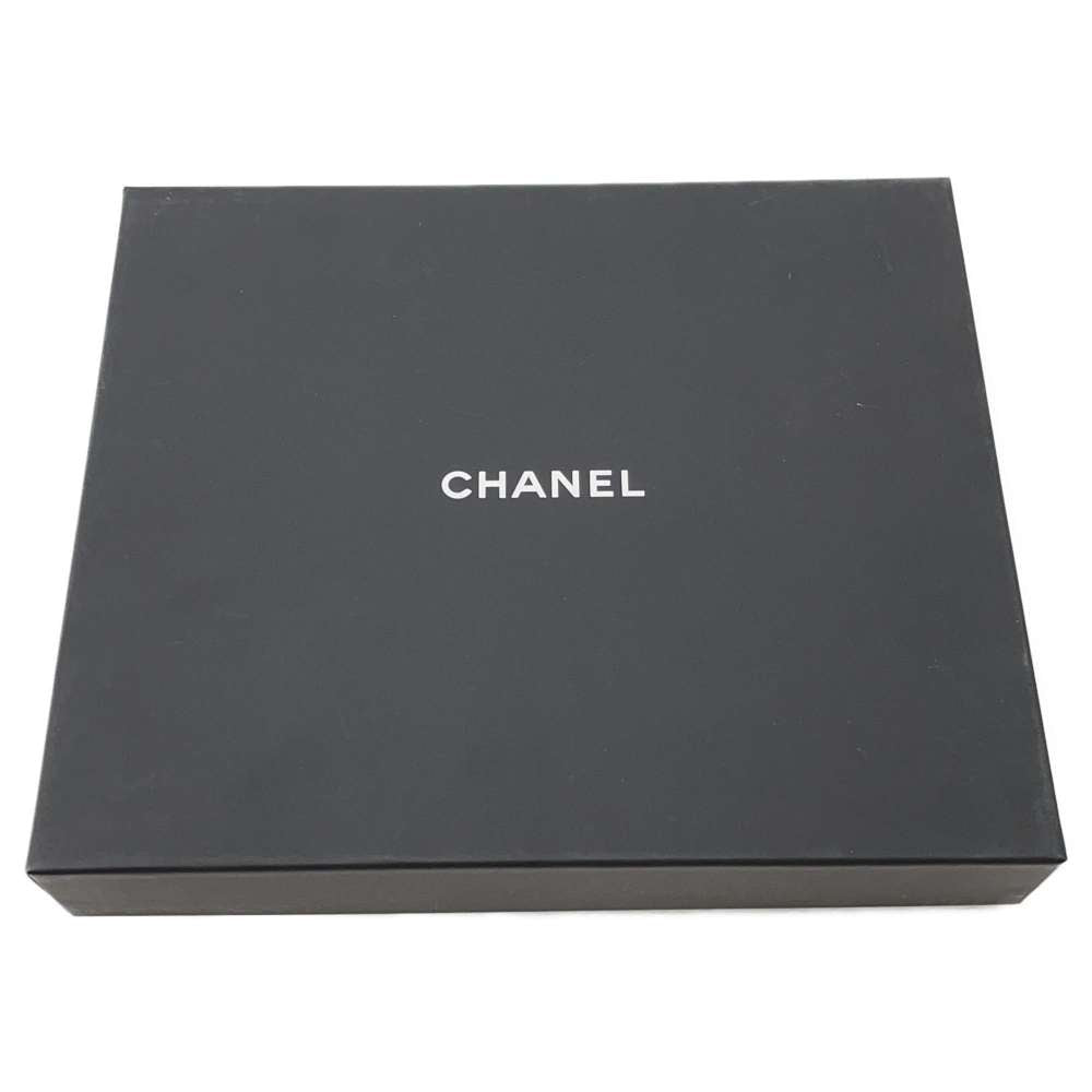 CHANEL Sequins logo scarf BlackAA9552 Cashmere100%