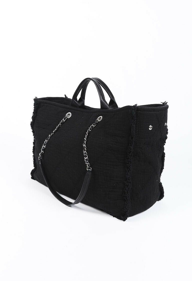 C*C Large Deauville Quilted Canvas CC Shopping Tote