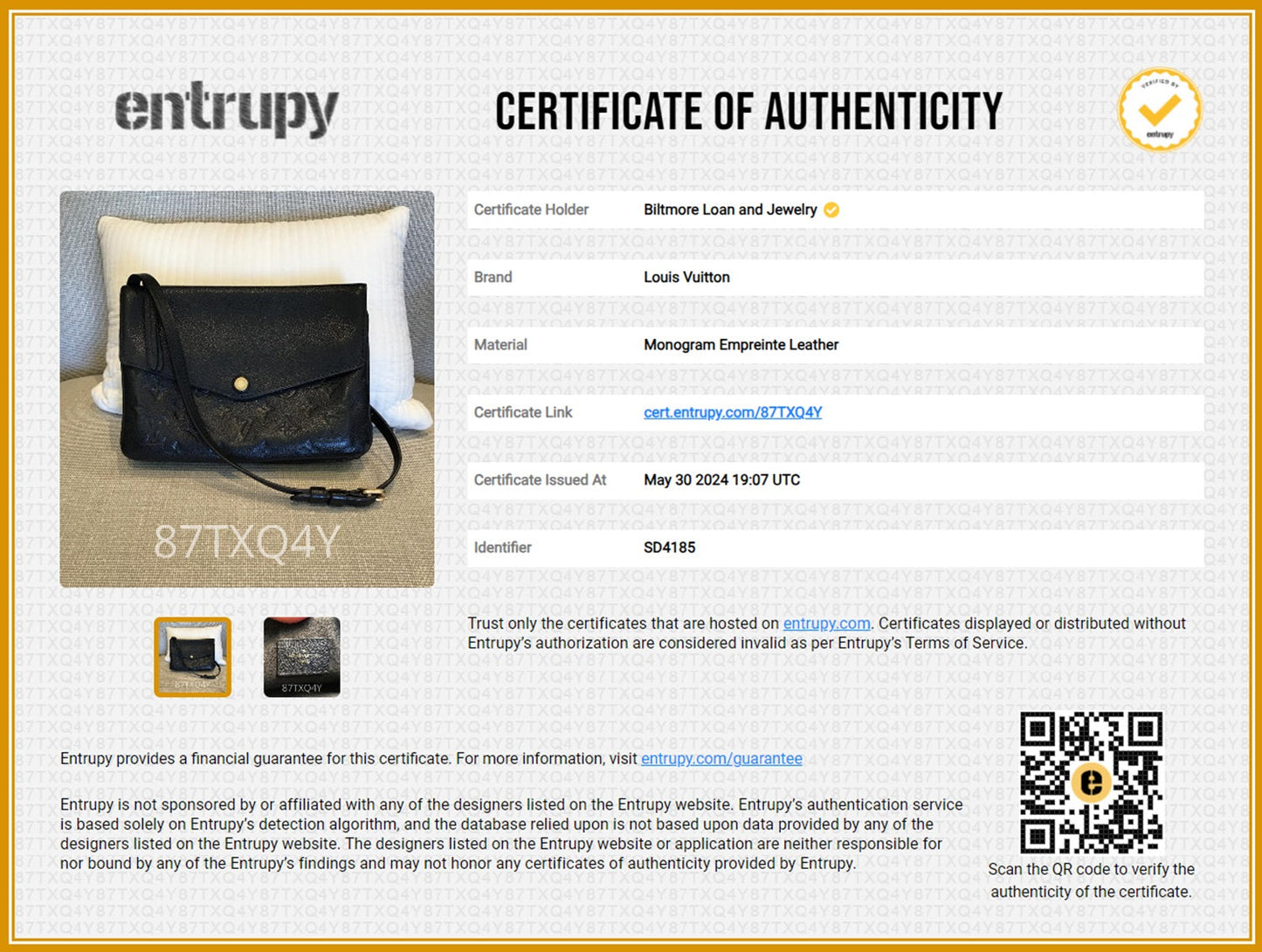 Louis Vuitton Twice Black Monogram Empreinte Crossbody Bag