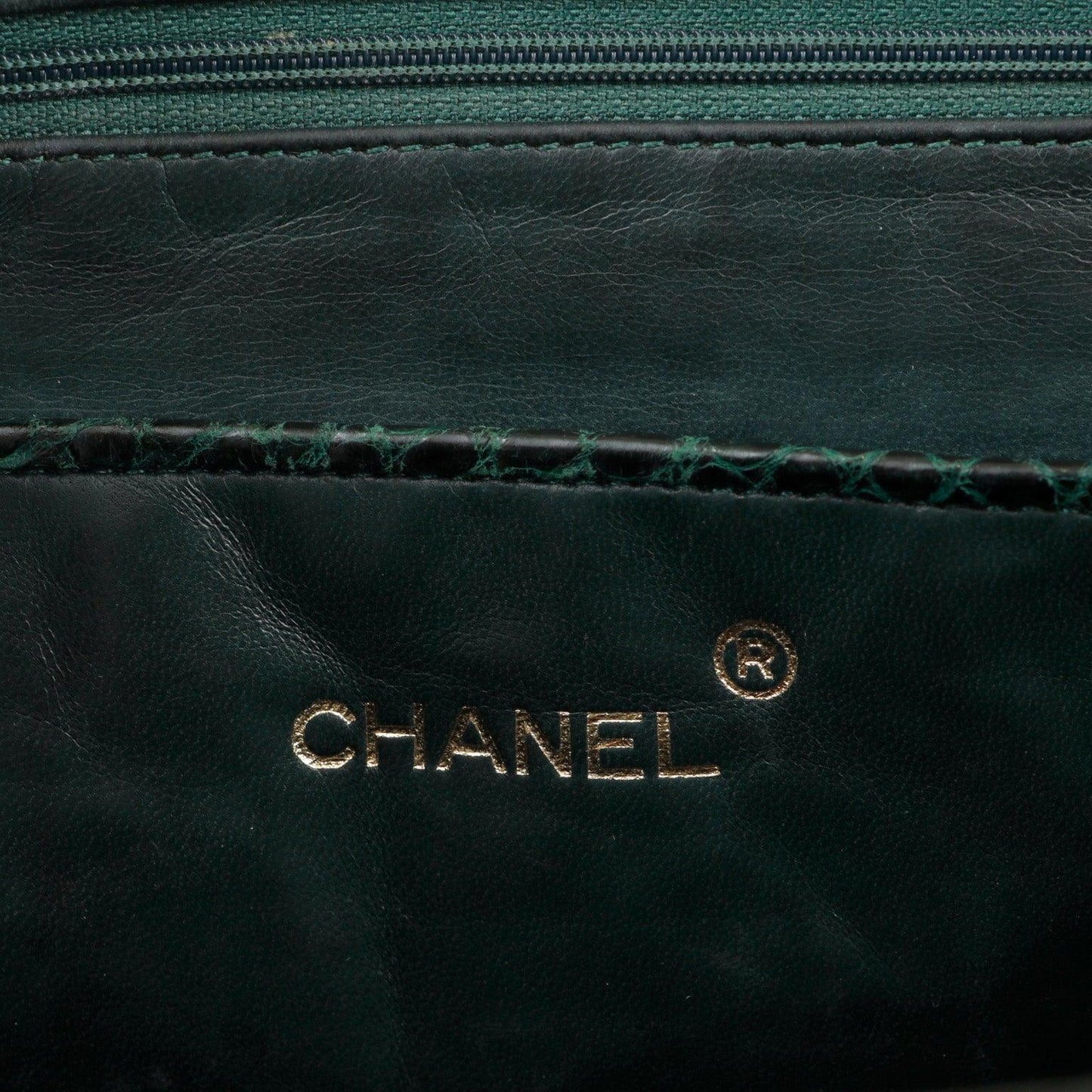 Chanel Dark Green Crocodile Tote Briefcase w/ Gold Hardware