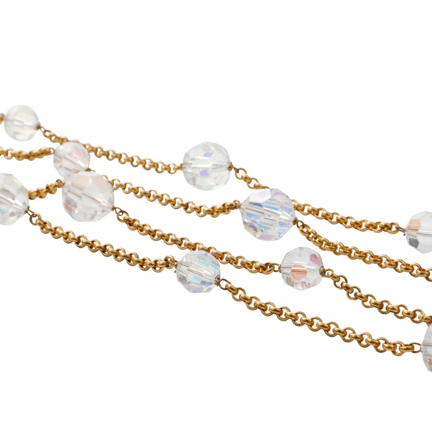 Chanel Gold Crystal Sautoir Necklace