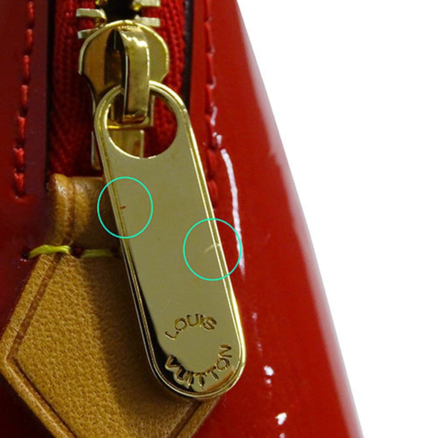 Patent Leather Cosmetic Pouch with Slight Wear