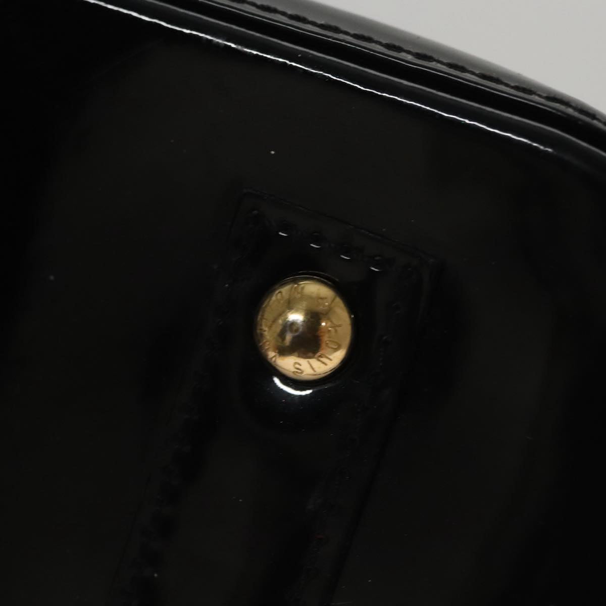 Patent Leather Handbag with Padlock and Shoulder Strap