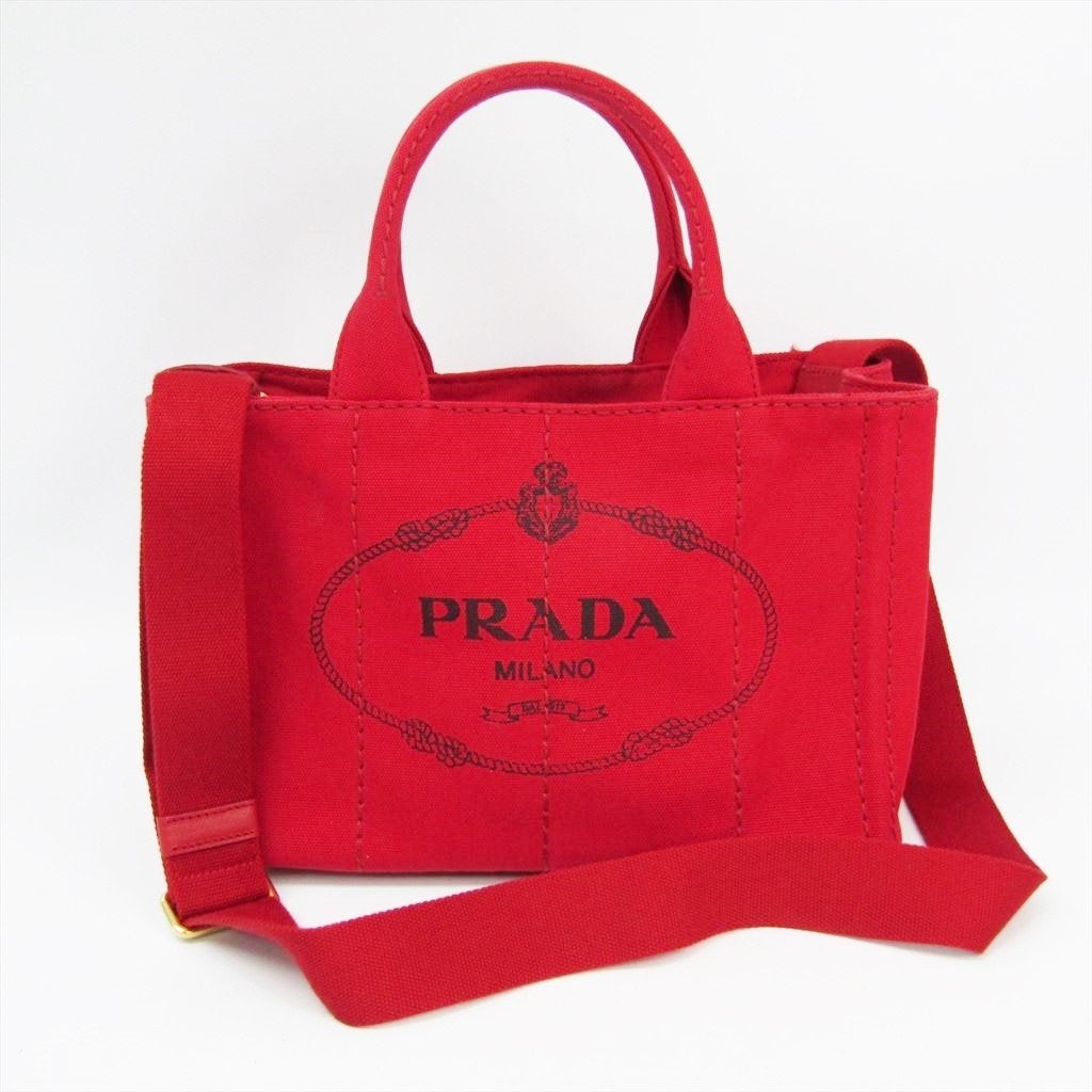 Prada Red Canvas Kanapa 2-Way Tote Bag (SHA-27938)
