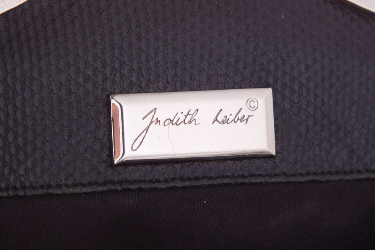 Judith Leiber Vintage Black Snake & Crystal Clutch