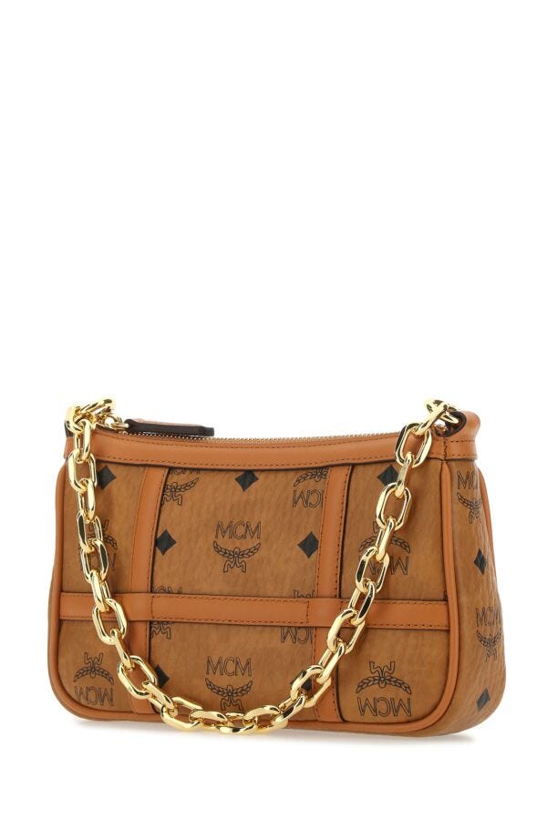 Mcm Woman Printed Leather Mini Aren Handbag