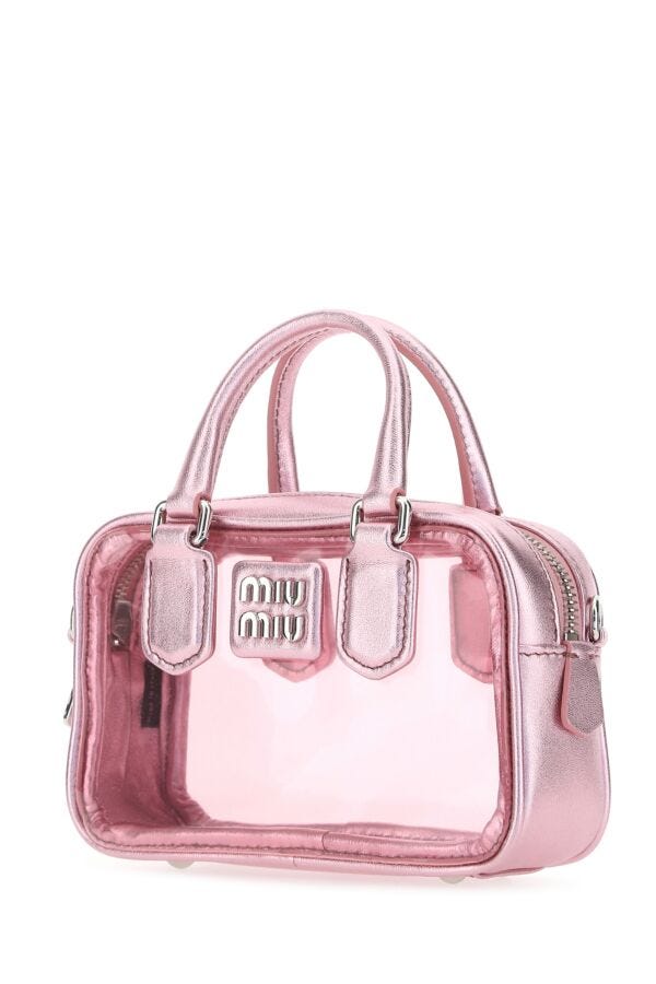 Miu Miu Woman Pink Leather And Pvc Mini Handbag