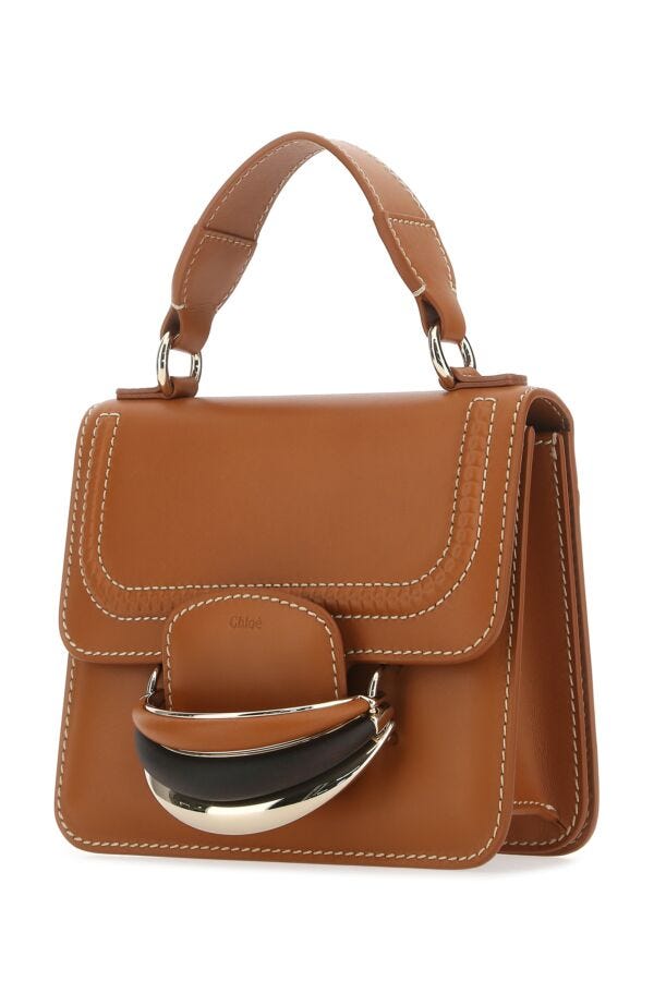 Chloe Woman Caramel Leather Small Kattie Handbag