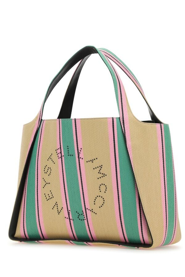 Stella Mccartney Woman Embroidered Raffia Stella Logo Shopping Bag