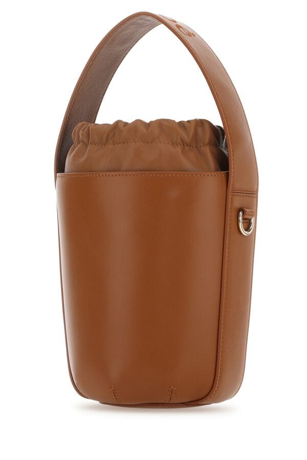 Chloe Woman Caramel Leather Bucket Bag
