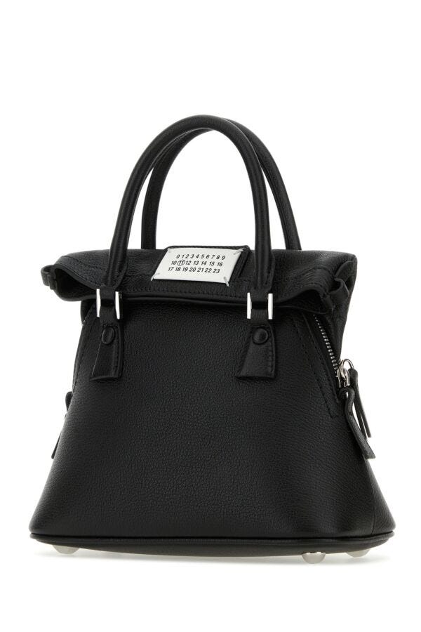 Maison Margiela Woman Black Leather Micro 5Ac Handbag