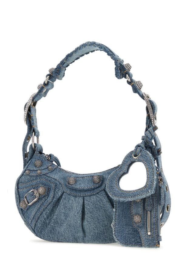 Balenciaga Woman Denim Le Cagole Xs Shoulder Bag