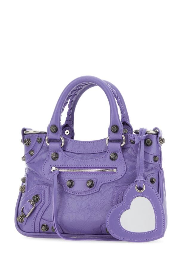 Balenciaga Woman Light Purple Nappa Leather Neo Cagole S Handbag
