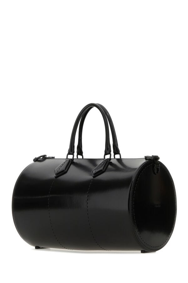 Max Mara Woman Black Leather Brushedrolll Handbag