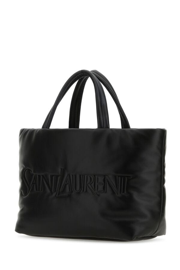Saint Laurent Man Black Nappa Leather Saint Laurent Shopping Bag