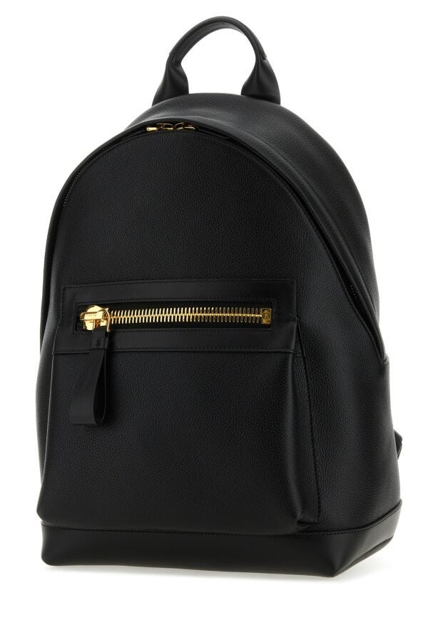 Tom Ford Man Black Leather Backpack