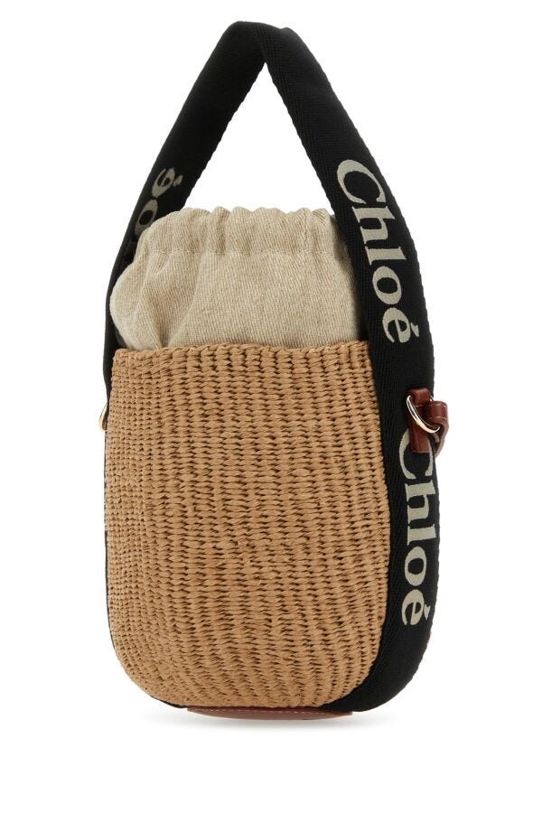 Chloe Woman Camel Raffia Bucket Bagâ