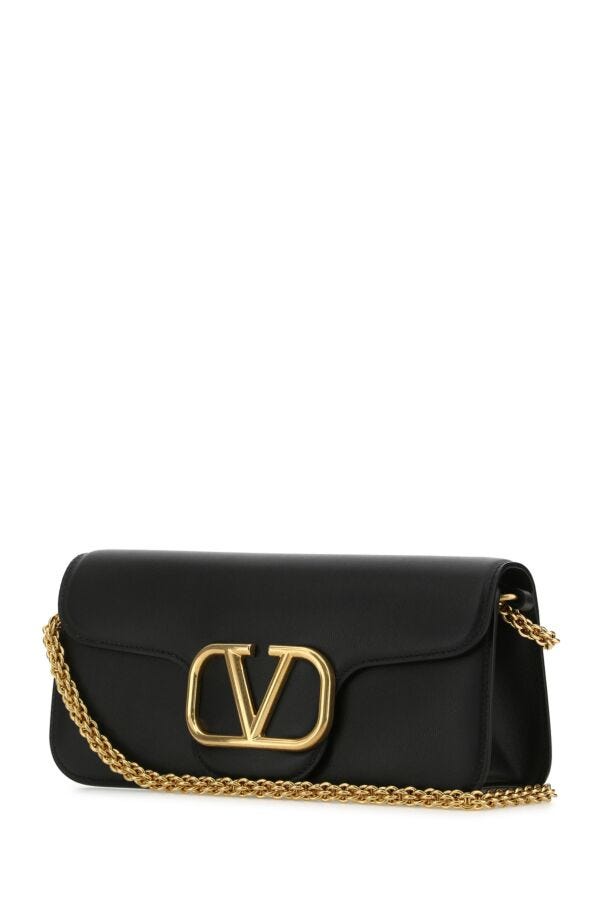 Valentino Garavani Woman Black Leather Locã² Handbag