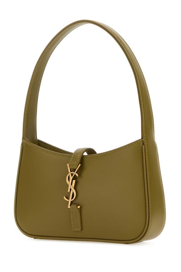 Saint Laurent Woman Olive Green Leather Mini Le 5 à7 Handbag