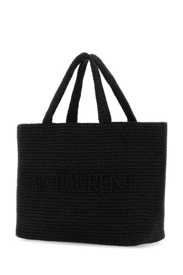Saint Laurent Man Black Raffia Saint Laurent Shopping Bag