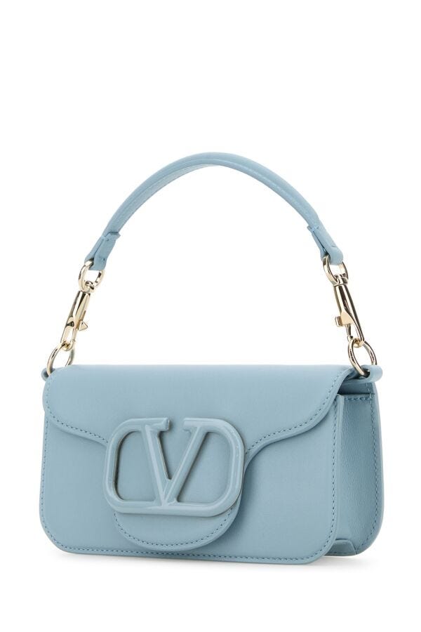 Valentino Garavani Woman Light Blue Leather Locã² Handbag