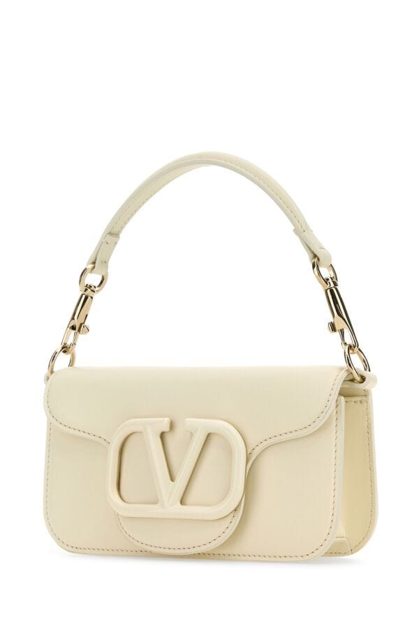 Valentino Garavani Woman Ivory Leather Locã² Handbag