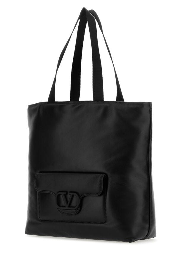 Valentino Garavani Man Black Nappa Leather Valentino Garavani Noir Shopping Bag