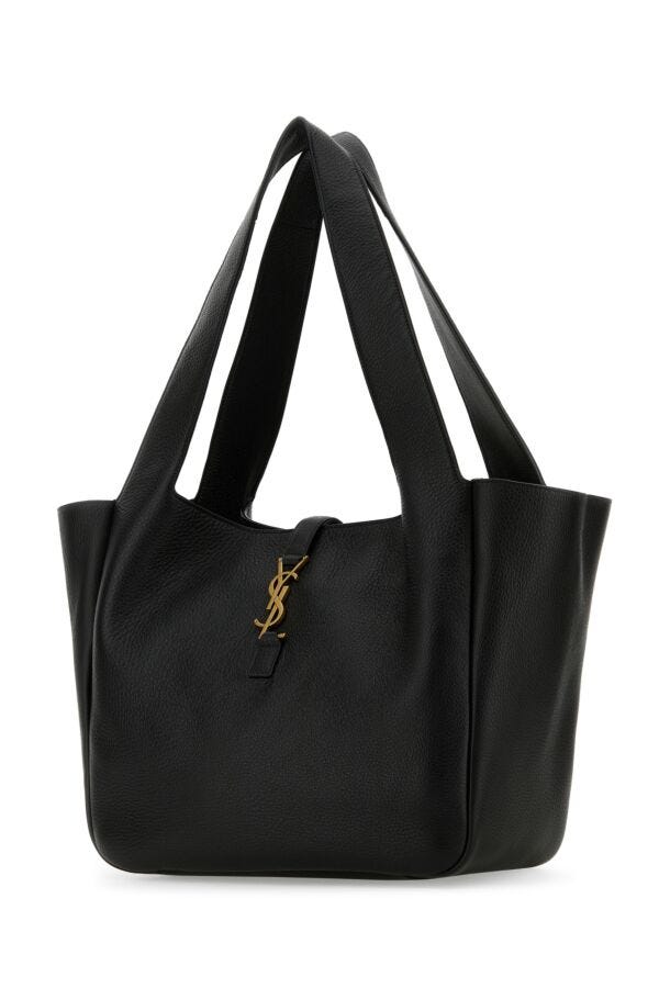 Saint Laurent Woman Black Leather Le 5 à7 Bea Shopping Bag