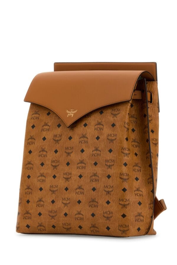 Mcm Man Printed Canvas Medium Diamond Backpack