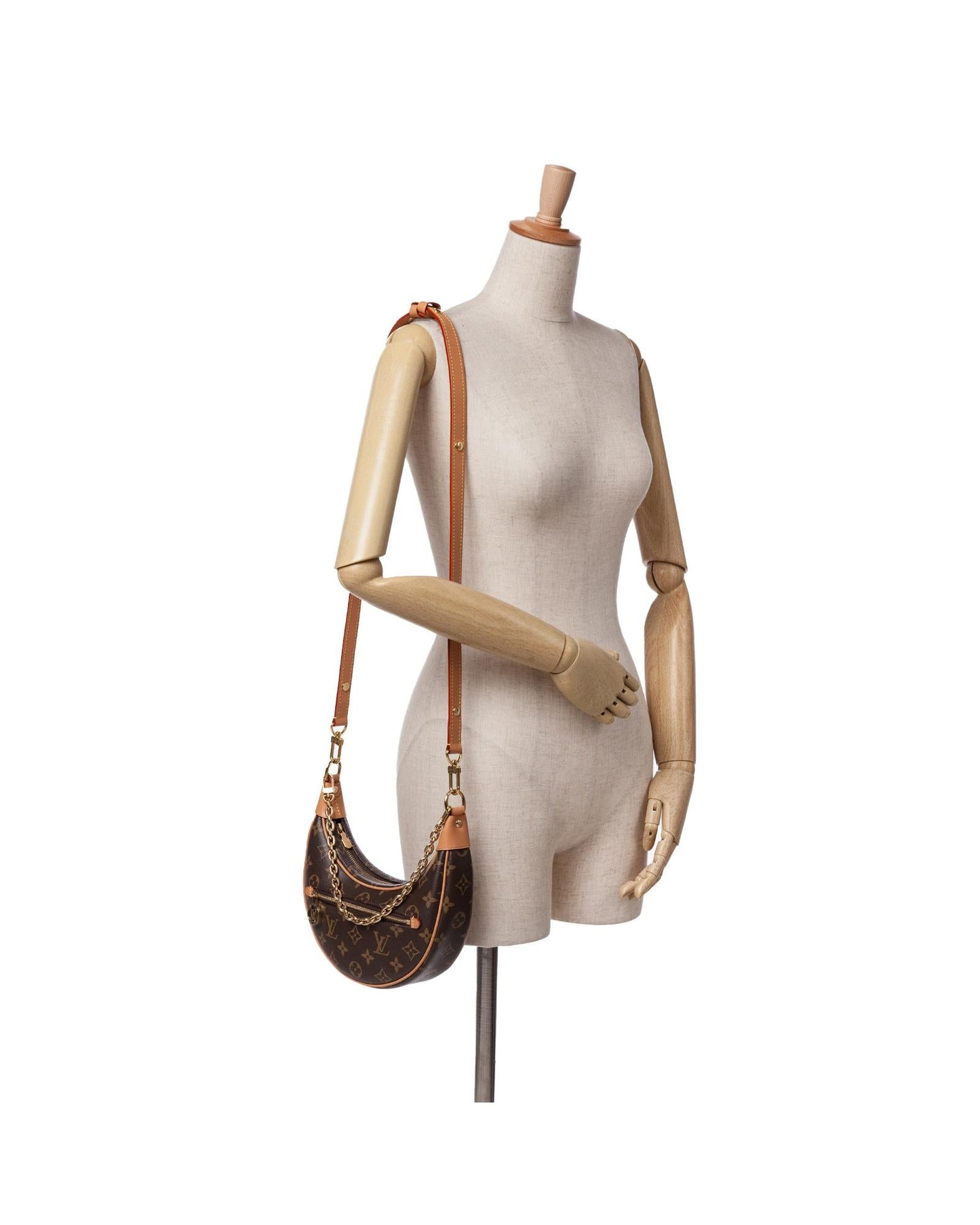 Monogram Canvas Loop Bag with Detachable Straps and Zip Closure