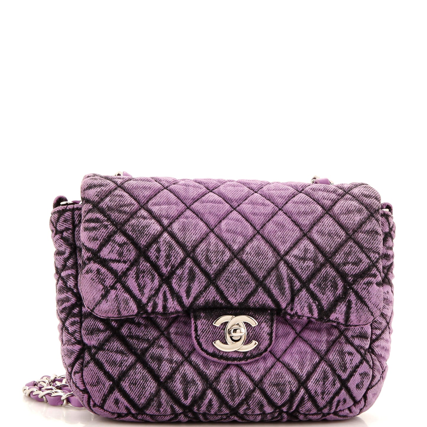 CHANEL Denimpression Flap Bag Quilted Distressed Denim Small