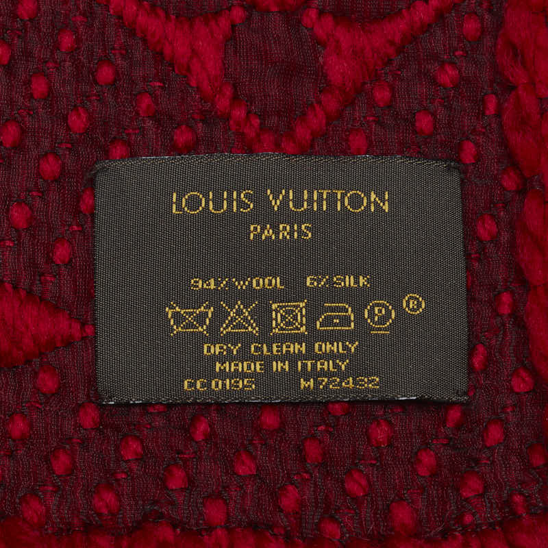 Louis Vuitton Monogram Escarp Logomania Maffler M72432 Red Wool Silk Louis Vuitton