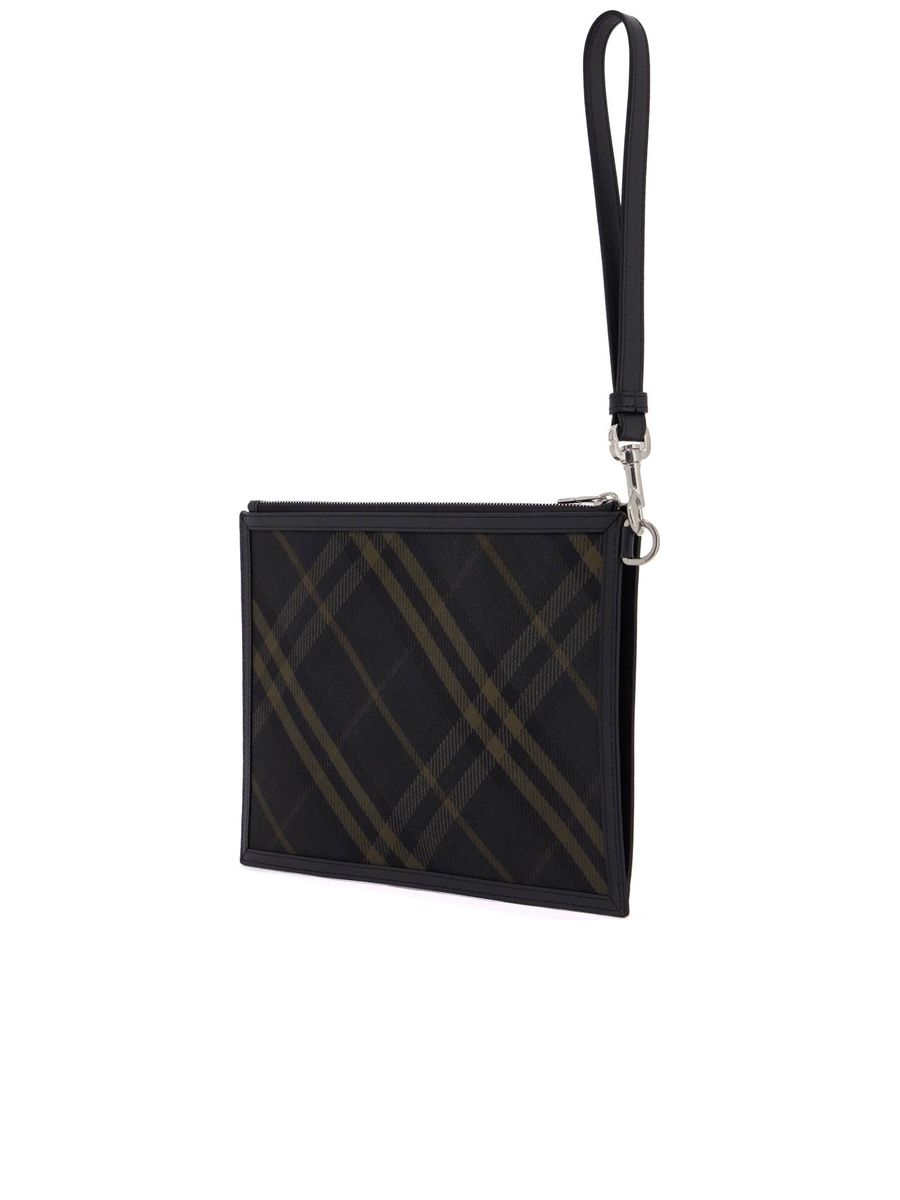Checkered Coated Canvas Pouch Bag