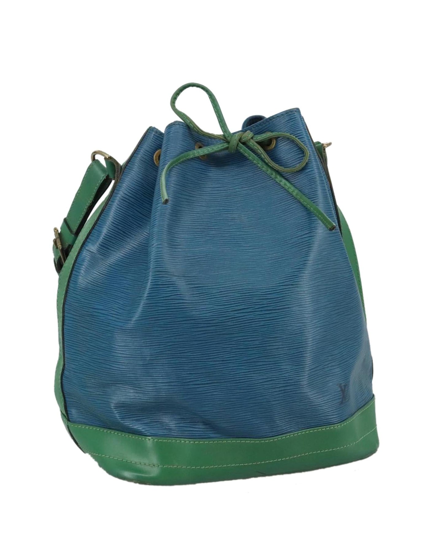 Leather Drawstring Bucket Bag with Adjustable Shoulder Drop
