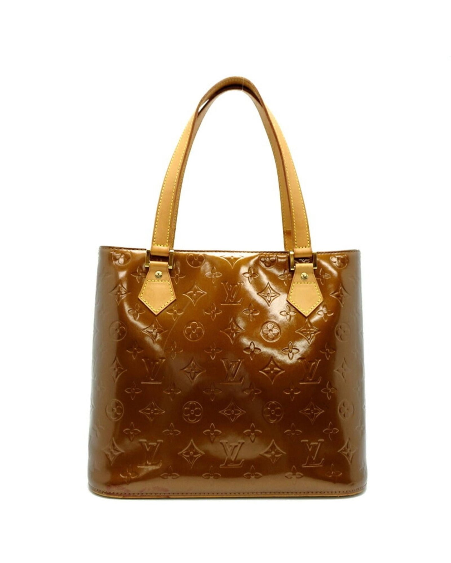 Monogram Vernis Tote Brown Leather