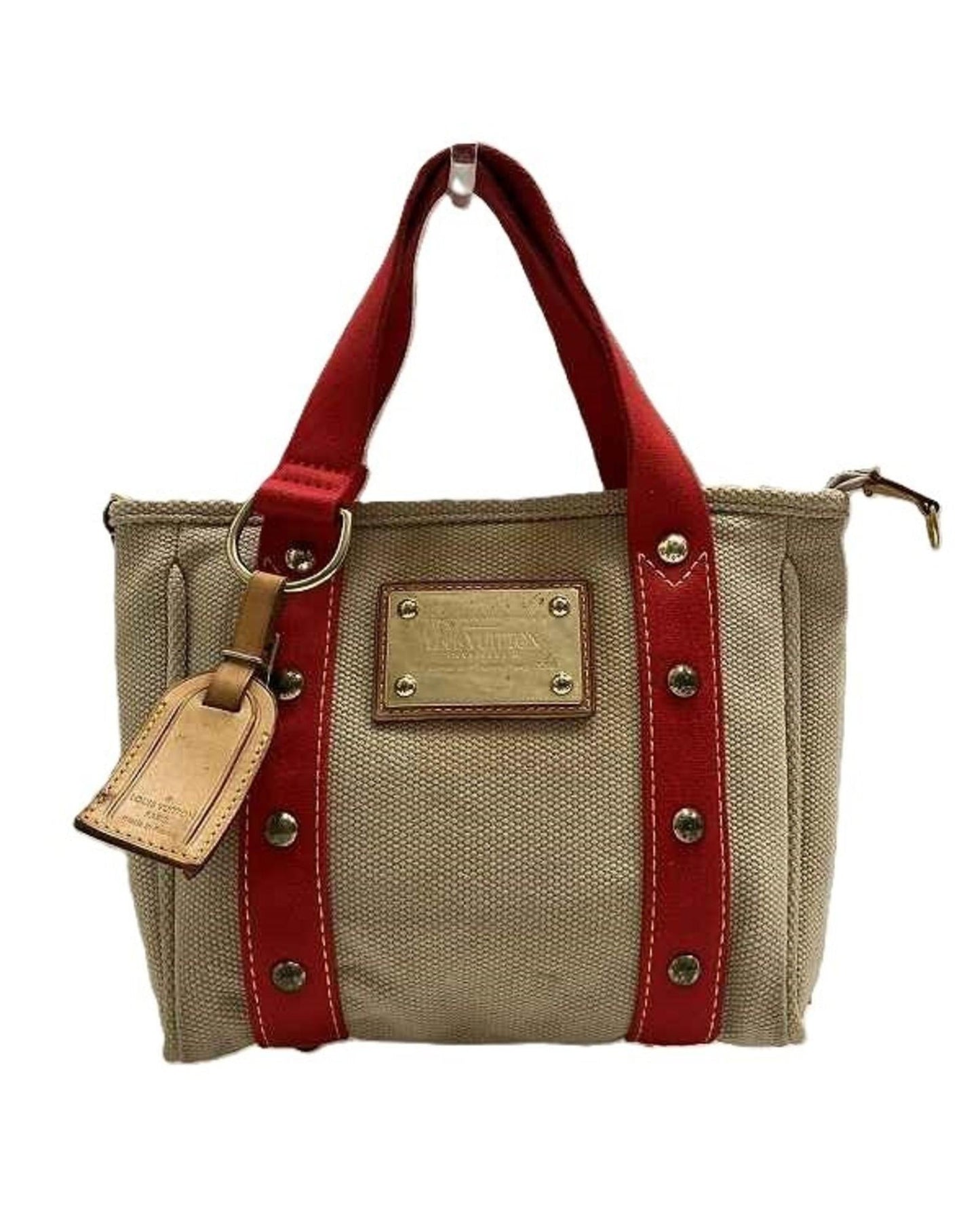 Mini Lin handbag Red and Beige tote