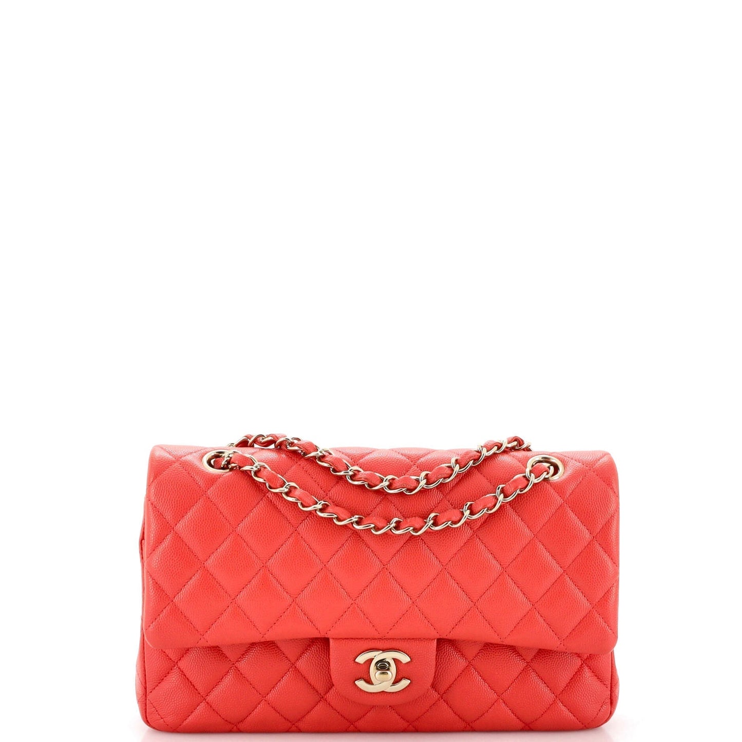 CHANEL Classic Double Flap Bag Quilted Caviar Medium