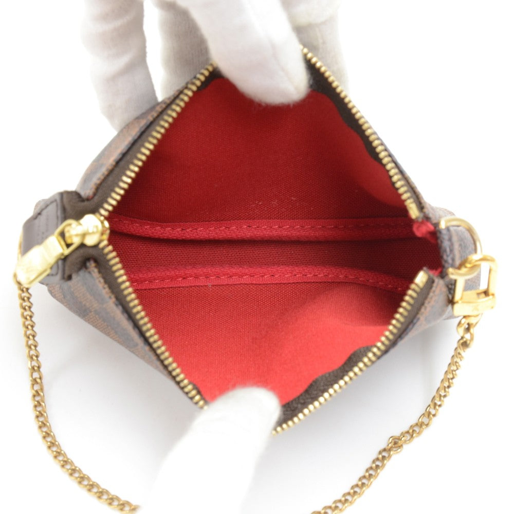 Louis Vuitto Mini Pochette Accessoires Damier Ebène Canvas Evening Bag
