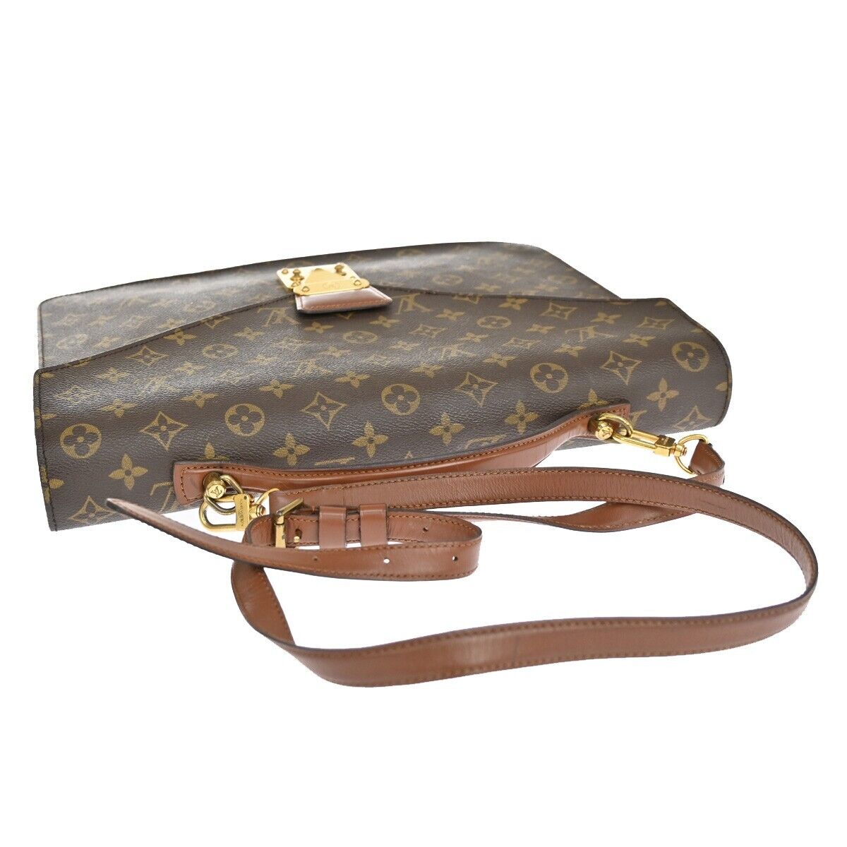 Louis Vuitton Porte Documents Canvas Shoulder Bag ()