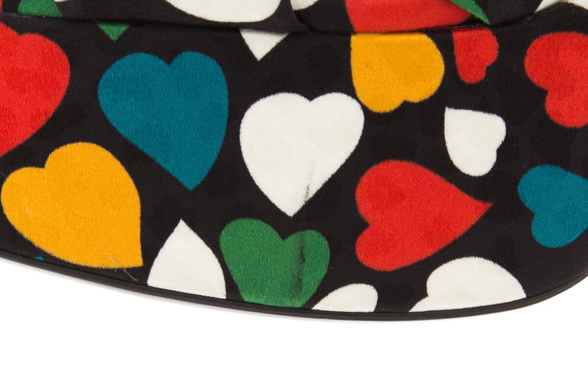 Saint Laurent Multi Heart Print Platform Heels SZ 41