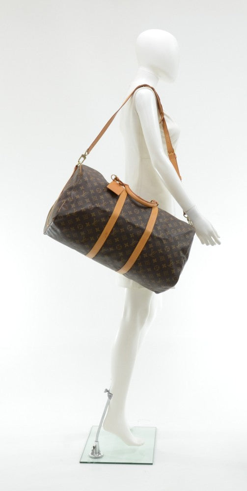 Louis Vuitto Keepall 50 Bandouliere Monogram Canvas Travel Bag with Strap