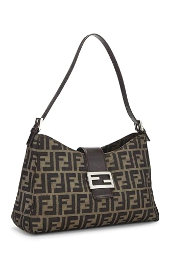 Fendi, Brown Zucca Canvas Shoulder Bag, Brown