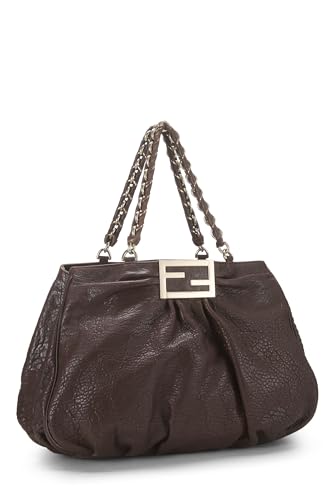 Fendi, Brown Leather Mia Hobo Large, Brown