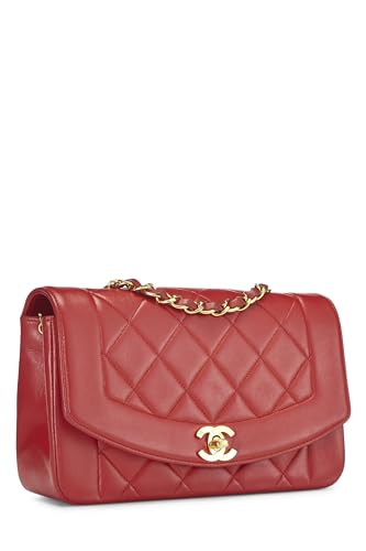 Chanel, Red Quilted Lambskin Diana Flap Small, Red