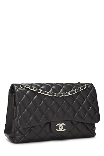 Chanel, Black Quilted Lambskin New Classic Jumbo, Black